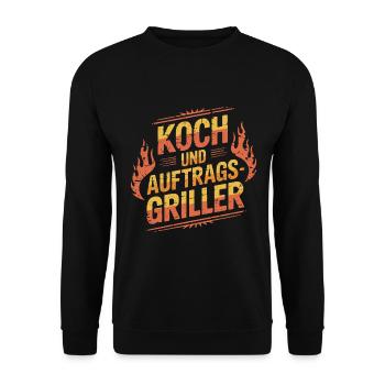 Koch und Auftragsgriller - Unisex Pullover - Schwarz - Vorne - Alina (178cm) & Michal (187cm)
