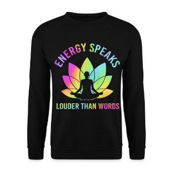 Bouddhisme Zen Méditation Bouddhiste Chakra Namaste - Sweat-shirt Unisexe - noir - Devant - Alina (178cm) & Michal (187cm)