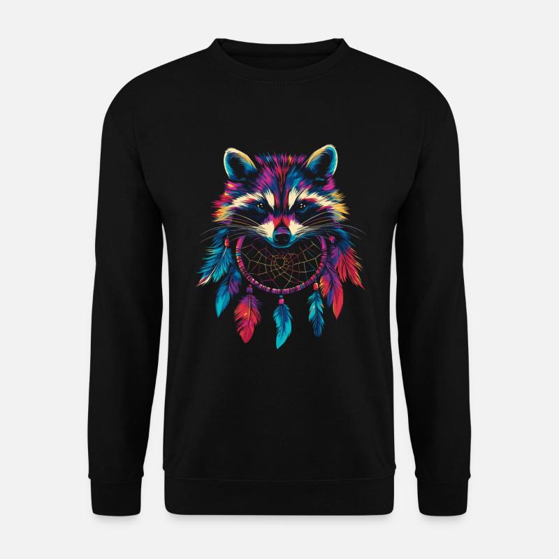 Waschbär Traumfänger - Unisex Pullover - Schwarz