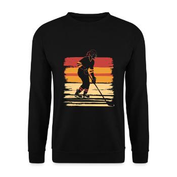 Eishockey Frauen Eishockeyspielerin - Unisex Pullover - Schwarz - Vorne - Alina (178cm) & Michal (187cm)