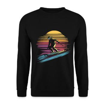 Woman skiing vintage - Unisex Sweatshirt - black - Front - Alina (178cm) & Michal (187cm)