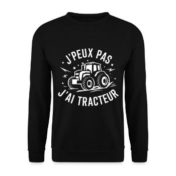 tee shirt I can't, I have tractor - Unisex Sweatshirt - black - Front - Alina (178cm) & Michal (187cm)