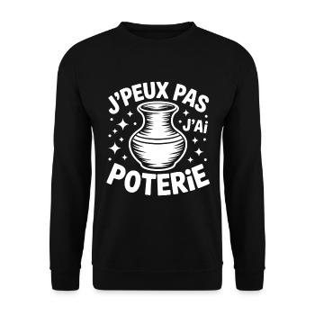 J'peux pas j'ai Poterie - Sweat-shirt Unisexe - noir - Devant - Alina (178cm) & Michal (187cm)