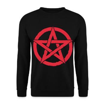 Pentagram for Atheists and Satanists or Goths - Unisex Sweatshirt - black - Front - Alina (178cm) & Michal (187cm)