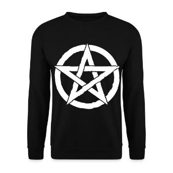 Pentagram for Atheists and Satanists or Goths - Unisex Sweatshirt - black - Front - Alina (178cm) & Michal (187cm)