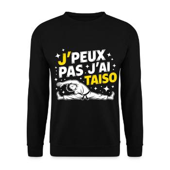 Ich kann nicht, ich habe Taïso – Körper - Unisex Pullover - Schwarz - Vorne - Alina (178cm) & Michal (187cm)