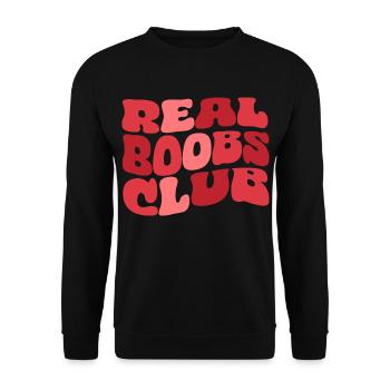 Real Boobs Club - Unisex Pullover - Schwarz - Vorne - Alina (178cm) & Michal (187cm)