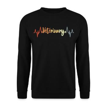 Retro Veterinary Heart Line - Unisex Sweatshirt - black - Front - Alina (178cm) & Michal (187cm)