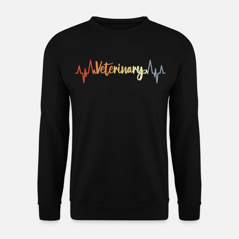 Retro Veterinary Heart Line - Unisex Sweatshirt - black