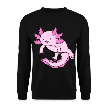 Axolotl - Sweat-shirt Unisexe - noir - Devant - Alina (178cm) & Michal (187cm)