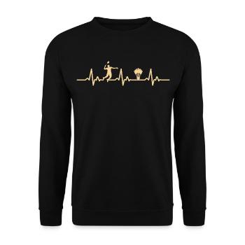 Badminton Heartbeat  - Sweat-shirt Unisexe - noir - Devant - Alina (178cm) & Michal (187cm)