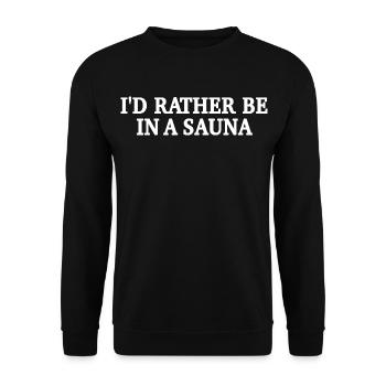 Plutôt dans le sauna - Sauna Saying - Sweat-shirt Unisexe - noir - Devant - Alina (178cm) & Michal (187cm)