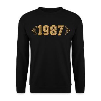 Légende depuis 1987 rétro 1987 - Sweat-shirt Unisexe - noir - Devant - Alina (178cm) & Michal (187cm)