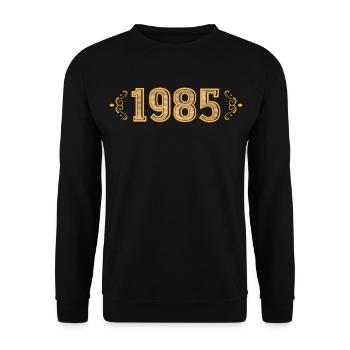Legend since 1985 retro 1985 - Unisex Sweatshirt - black - Front - Alina (178cm) & Michal (187cm)