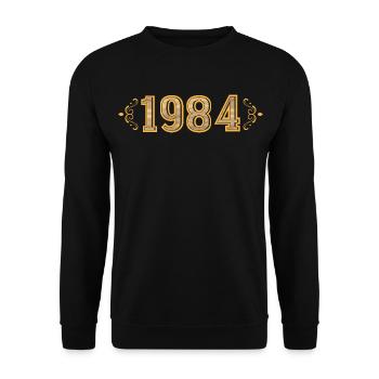 Legende seit 1984 Retro 1984 - Unisex Pullover - Schwarz - Vorne - Alina (178cm) & Michal (187cm)