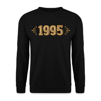 Legend since 1995 retro 1995 - Unisex Sweatshirt - black - Front - Alina (178cm) & Michal (187cm)