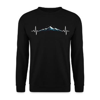 Heartbeat at the top of the mountain - Unisex Sweatshirt - black - Front - Alina (178cm) & Michal (187cm)