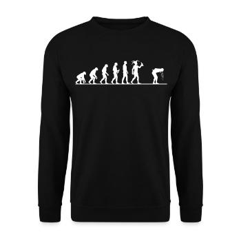 Karneval Evolution – Vom Affen zum Narren - Unisex Pullover - Schwarz - Vorne - Alina (178cm) & Michal (187cm)