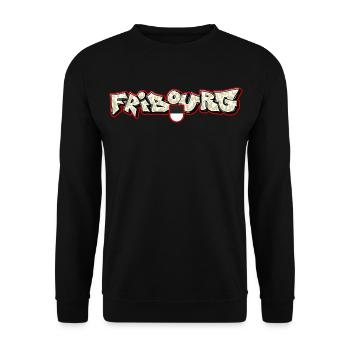 Fribourg Graffiti - Unisex Sweatshirt - black - Front - Alina (178cm) & Michal (187cm)