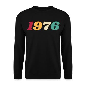 1976 Gift 1976 Birthday 1976 Retro 1976 - Unisex Sweatshirt - black - Front - Alina (178cm) & Michal (187cm)