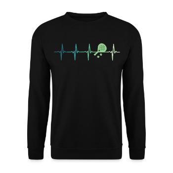 Padel-Tennis-Herzschlag-Padelspieler - Unisex Pullover - Schwarz - Vorne - Alina (178cm) & Michal (187cm)