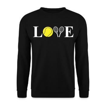 I love tennis - Unisex Sweatshirt - black - Front - Alina (178cm) & Michal (187cm)