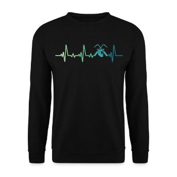 welder heartbeat welding - Unisex Sweatshirt - black - Front - Alina (178cm) & Michal (187cm)