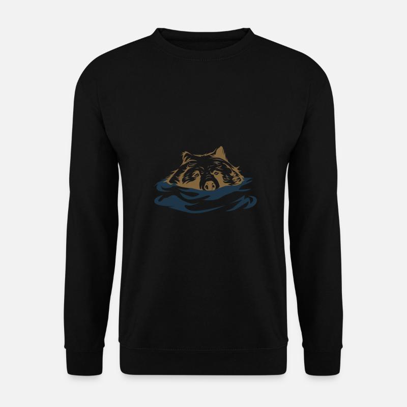 Grizzlybär Schwimmen Geschenkidee - Unisex Pullover - Schwarz