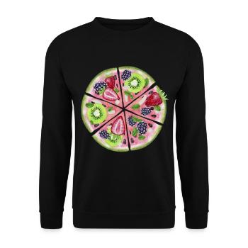 Pastèque Kiwi Fraise - Sweat-shirt Unisexe - noir - Devant - Alina (178cm) & Michal (187cm)