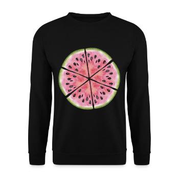 Pastèque Fruits Melon - Sweat-shirt Unisexe - noir - Devant - Alina (178cm) & Michal (187cm)