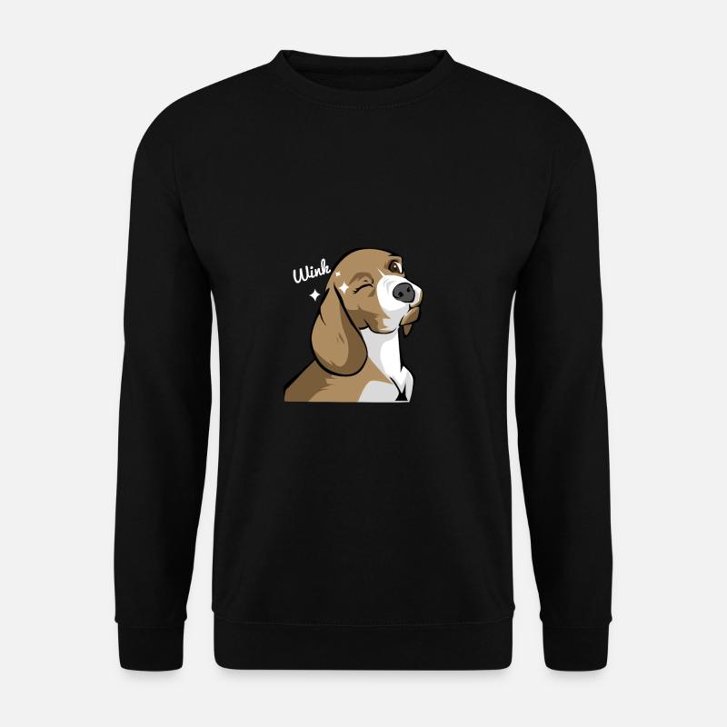 Beagle Dackel Zwinkern Geschenkidee - Unisex Pullover - Schwarz