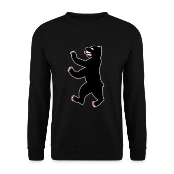 Berliner Bär Hauptstadt Deutschland Geschenk - Unisex Pullover - Schwarz - Vorne - Alina (178cm) & Michal (187cm)