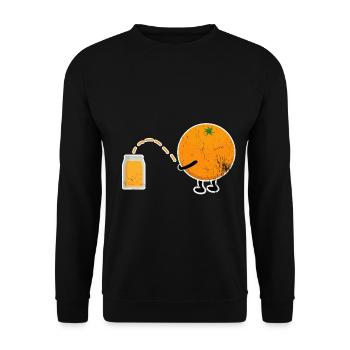Orange Orange Juice Vegan Gift Idea - Unisex Sweatshirt - black - Front - Alina (178cm) & Michal (187cm)