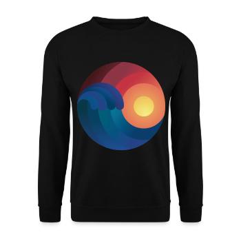 Surfer Ozean Wellenreiten Geschenk Welle shaka - Unisex Pullover - Schwarz - Vorne - Alina (178cm) & Michal (187cm)