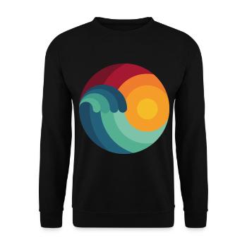 Surfer Ozean Wellenreiten Geschenk Welle shaka - Unisex Pullover - Schwarz - Vorne - Alina (178cm) & Michal (187cm)