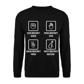 Scissors - Stone - Paper Nothing surpasses viola - Unisex Sweatshirt - black - Front - Alina (178cm) & Michal (187cm)
