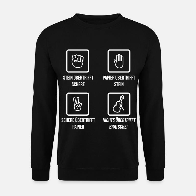 Schere - Stein - Papier Nichts übertrifft Bratsche - Unisex Pullover - Schwarz