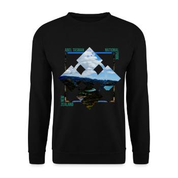 Abel Tasman Neuseeland Traum Strand Geschenkidee - Unisex Pullover - Schwarz - Vorne - Alina (178cm) & Michal (187cm)
