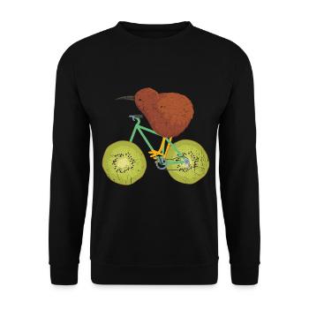 Kiwi Rennrad Neuseeland - Unisex Pullover - Schwarz - Vorne - Alina (178cm) & Michal (187cm)
