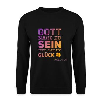 Être proche de Dieu, c'est ma CHANCE! - Sweat-shirt Unisexe - noir - Devant - Alina (178cm) & Michal (187cm)