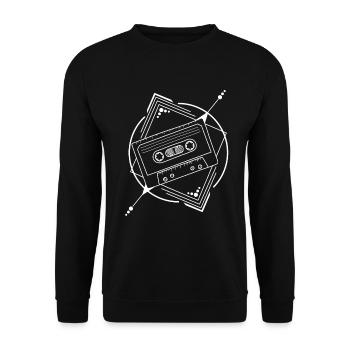 Cassette Tattoo 80s 90s Geometry Swag Gift - Unisex Sweatshirt - black - Front - Alina (178cm) & Michal (187cm)