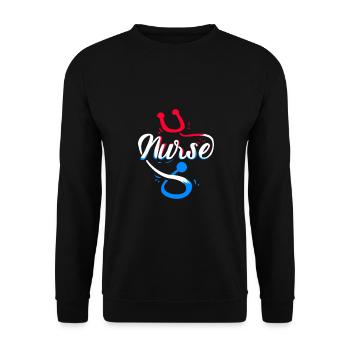 Krankenschwester Stethoskop Beruf Job Geschenk - Unisex Pullover - Schwarz - Vorne - Alina (178cm) & Michal (187cm)