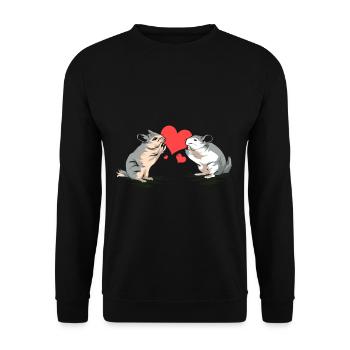 Chinchilla - Unisex Pullover - Schwarz - Vorne - Alina (178cm) & Michal (187cm)