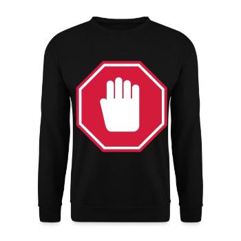 Stop - Unisex Sweatshirt - black - Front - Alina (178cm) & Michal (187cm)
