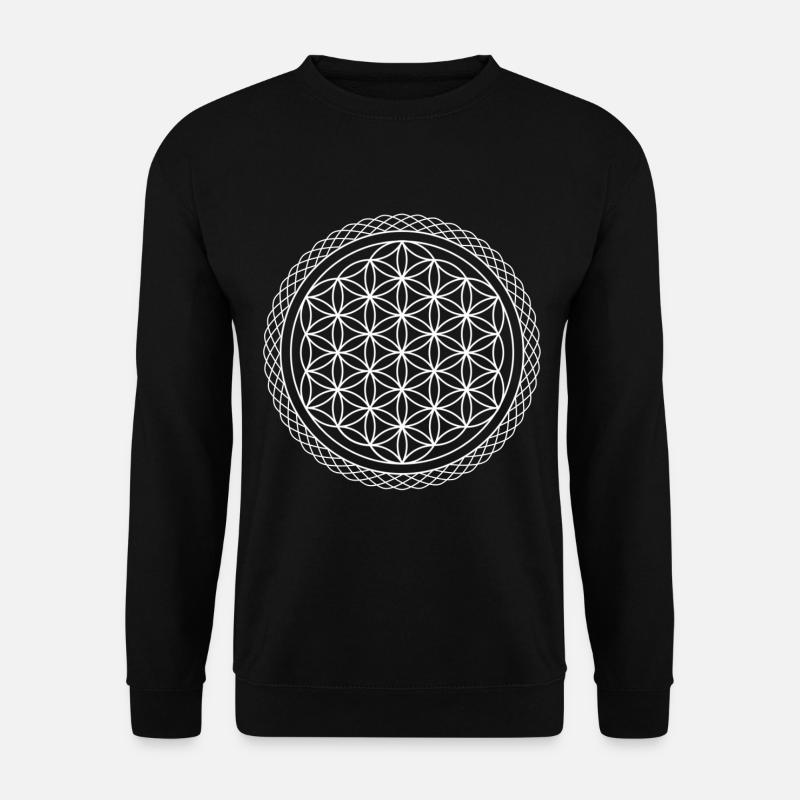 Blume des Lebens - Unisex Pullover - Schwarz