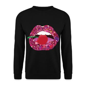 Embrasse-moi sur la cerise - Sweat-shirt Unisexe - noir - Devant - Alina (178cm) & Michal (187cm)