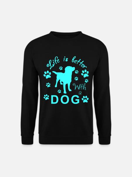 Hunde Motiv türkis - Unisex Pullover - Schwarz