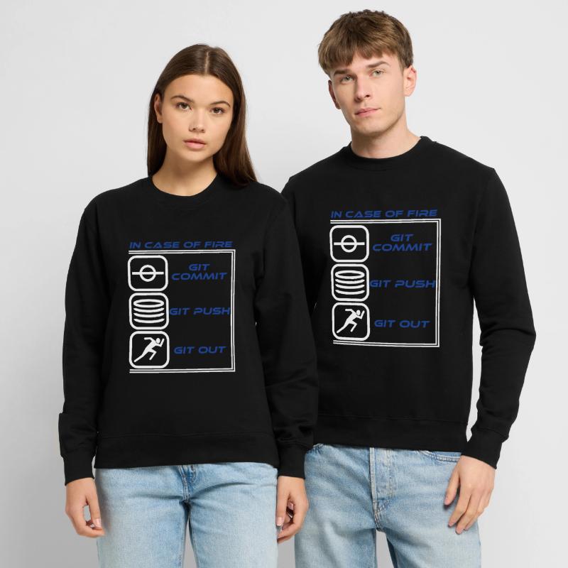 "Im Falle eines Feuers Git Commit Git Push Git Unisex Pullover