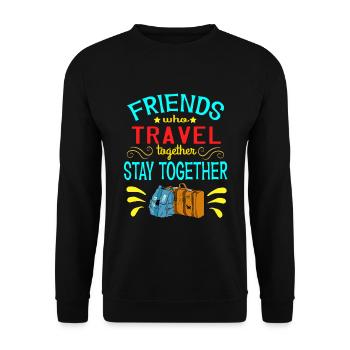 Mit Freunden reisen? Ein schönes reisendes Design - Unisex Pullover - Schwarz - Vorne - Alina (178cm) & Michal (187cm)