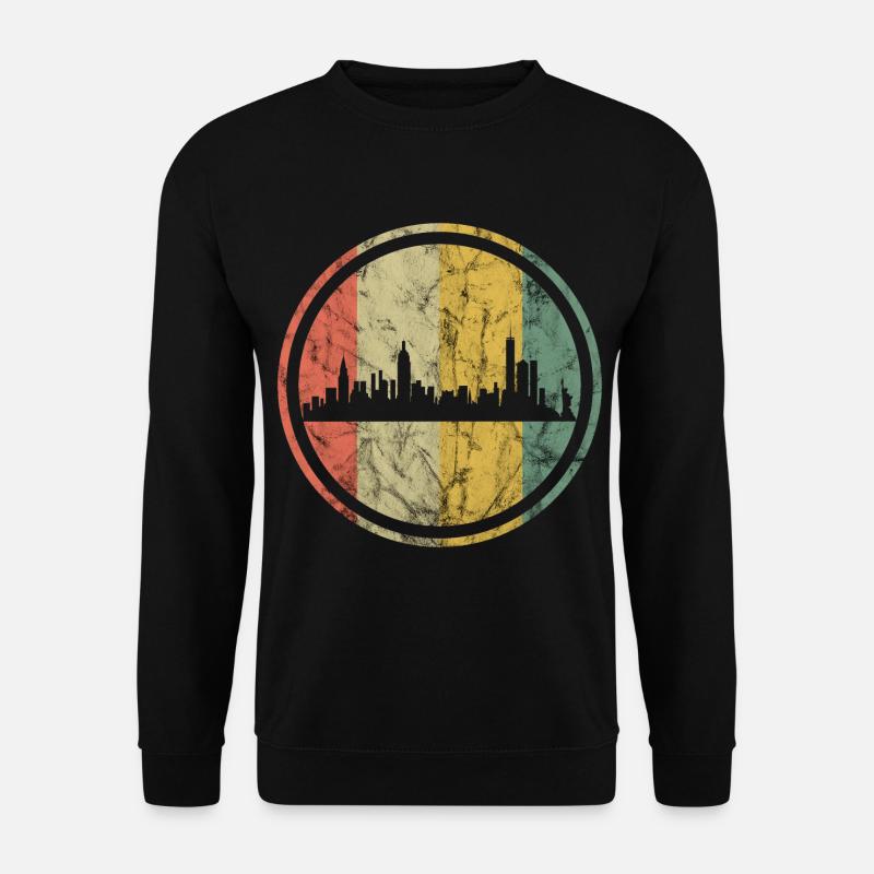 NYC retro skyline - Unisex Pullover - Schwarz